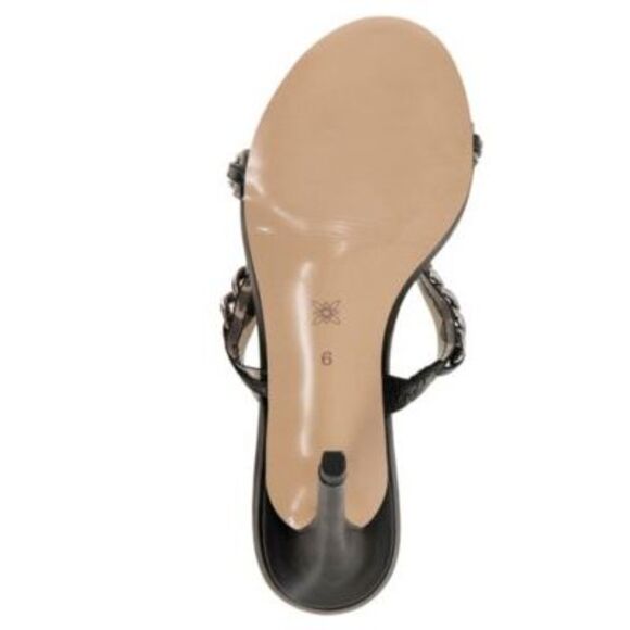 NWT BCBGENERATION Womens Black Chain Jesta Stiletto Slip On Heeled Sandal 6.5 - Picture 4 of 5